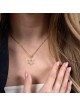 Pendentif étoile de David en or jaune 14 carats avec motif strié