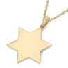 14K Gold Chai and Star of David Pendant with Western Wall Design - Col