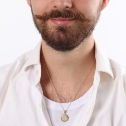 Round 14K Gold Diamond Studded Chai Pendant - Unisex