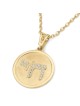 Round 14K Gold Diamond Studded Chai Pendant - Unisex
