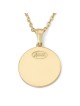 Round 14K Gold Diamond Studded Chai Pendant - Unisex