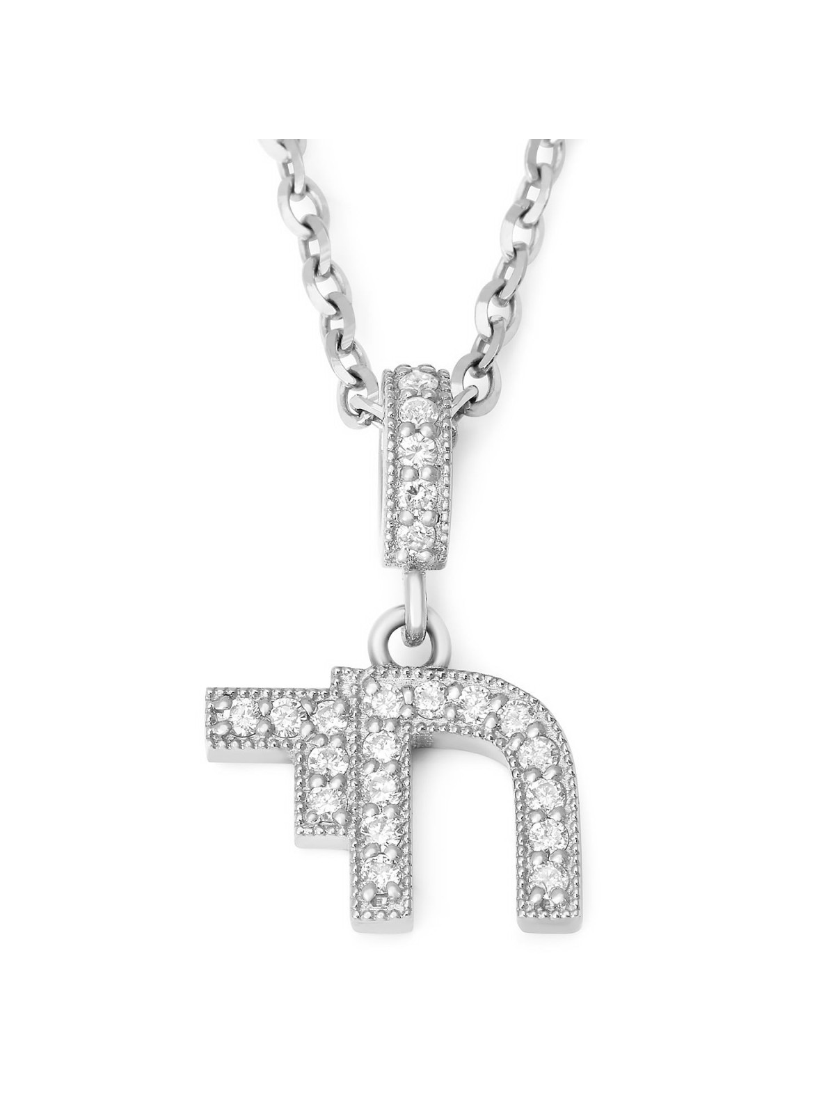 Elegant 14K Gold Diamond Chai Pendant for Women - Yellow or White Gold