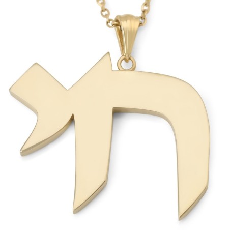Pendentif Chai extra large en or 14 carats pour hommes