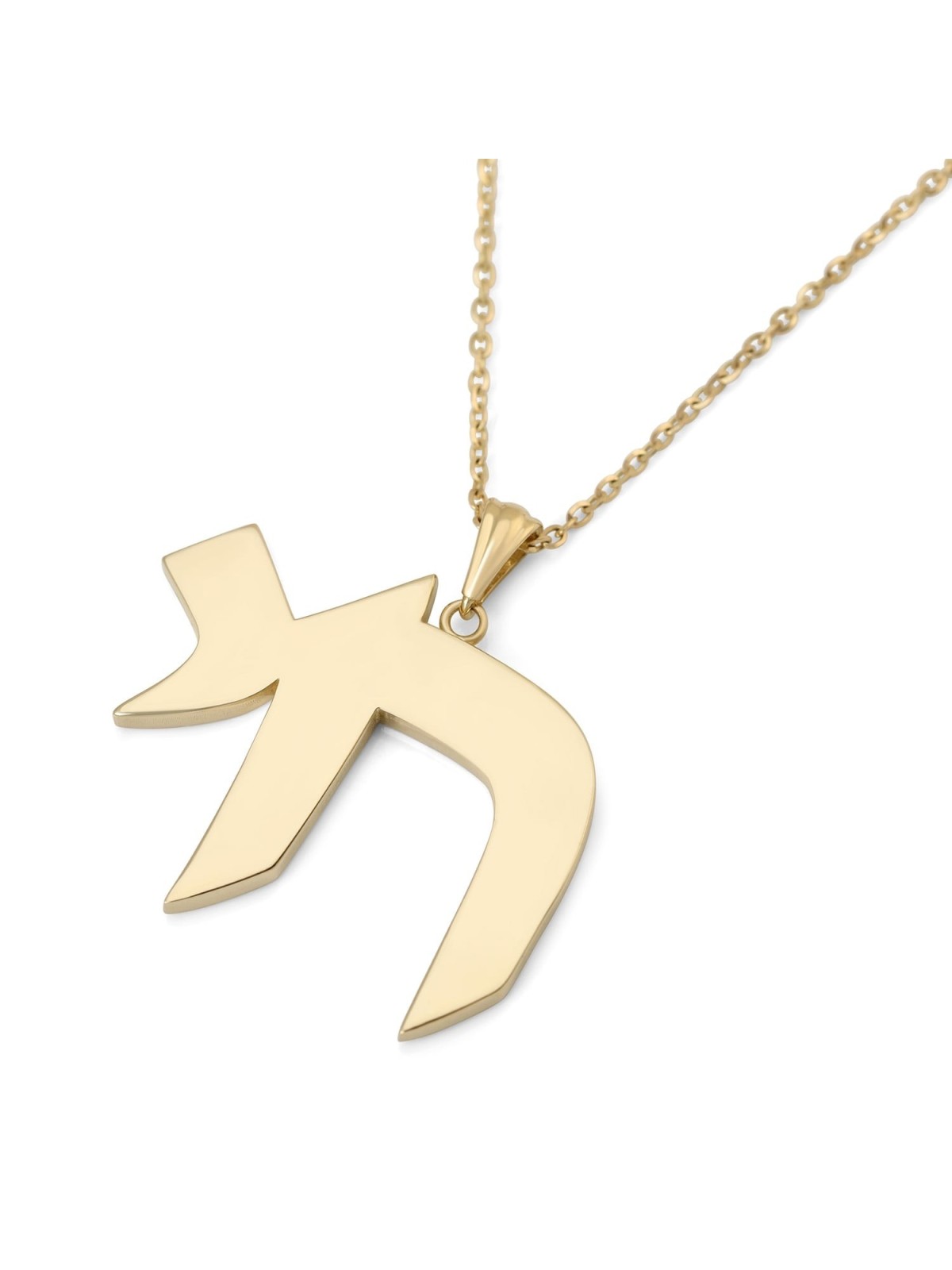 Men's Extra Large 14K Gold Chai Pendant