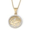 14K Gold Shema Yisrael Small Pendant Necklace with Diamonds for Women