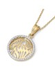 14K Gold Shema Yisrael Small Pendant Necklace with Diamonds for Women