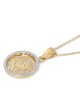 14K Gold Shema Yisrael Small Pendant Necklace with Diamonds for Women