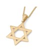 14K Yellow Gold Hammered Star of David Pendant