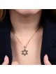 14K Yellow Gold Hammered Star of David Pendant