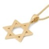 14K Yellow Gold Hammered Star of David Pendant