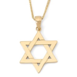 14K Yellow Gold Hammered Star of David Pendant