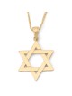 14K Yellow Gold Hammered Star of David Pendant