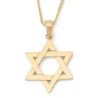 14K Yellow Gold Hammered Star of David Pendant