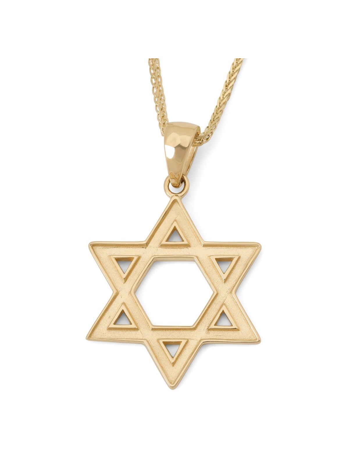 14K Yellow Gold Hammered Star of David Pendant