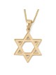 14K Yellow Gold Hammered Star of David Pendant