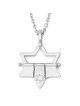 14K Gold Open Star of David Pendant with Dangling Star of David - Yell