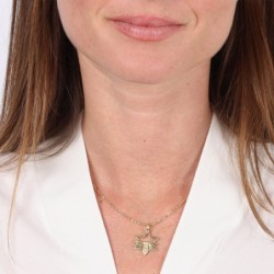 14K Gold Open Star of David Pendant with Dangling Star of David - Yell