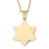 14K Gold Double Star of David Pendant with Eilat Stone - Unisex