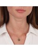 14K Gold Cut-Out Hamsa Pendant with Micro Tanach Chip and Sterling Sil