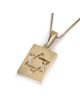14K Rectangular Star of David Pendant Necklace