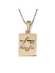 14K Rectangular Star of David Pendant Necklace