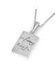 Collier pendentif étoile de David rectangulaire 14 carats