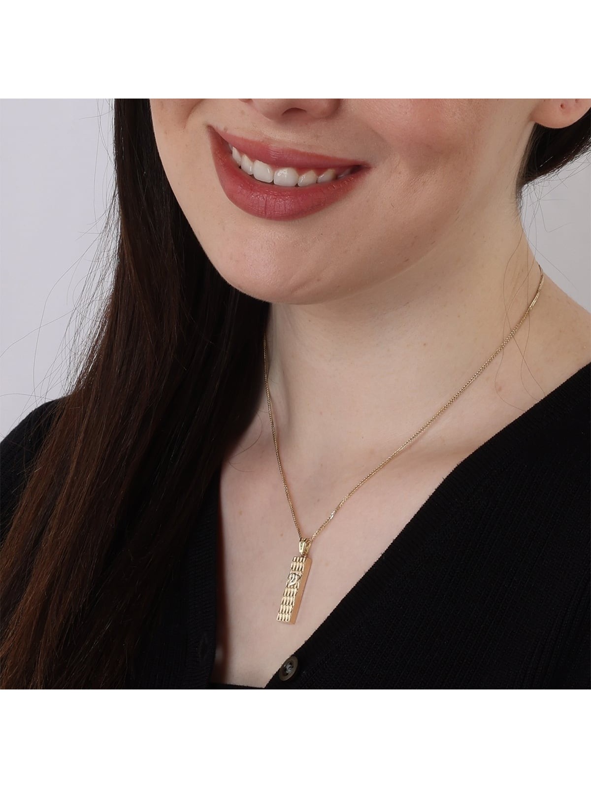 Luxurious 14K Gold Mezuzah Case Pendant Necklace