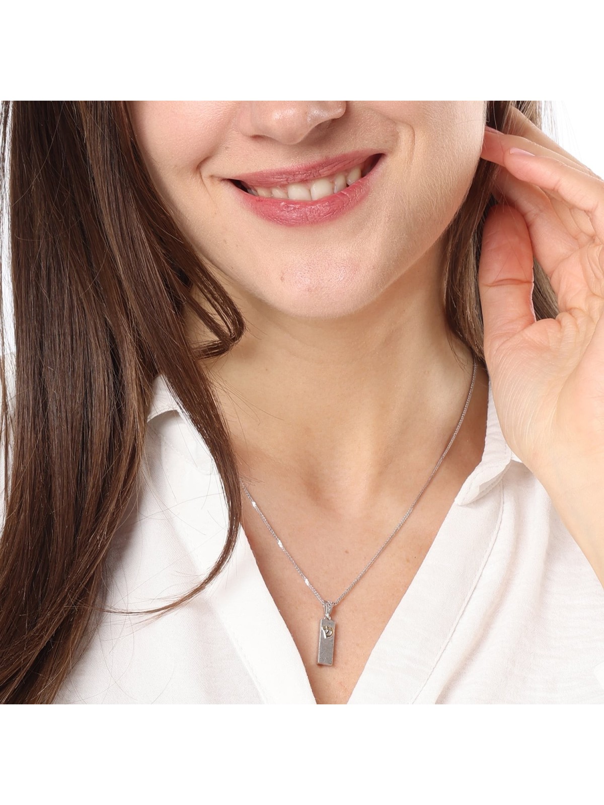 Pendentif Mezouza lisse en or 14 carats avec tibia