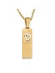 Pendentif Mezouza lisse en or 14 carats avec tibia