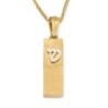 14K Gold Smooth Mezuzah Pendant with Shin