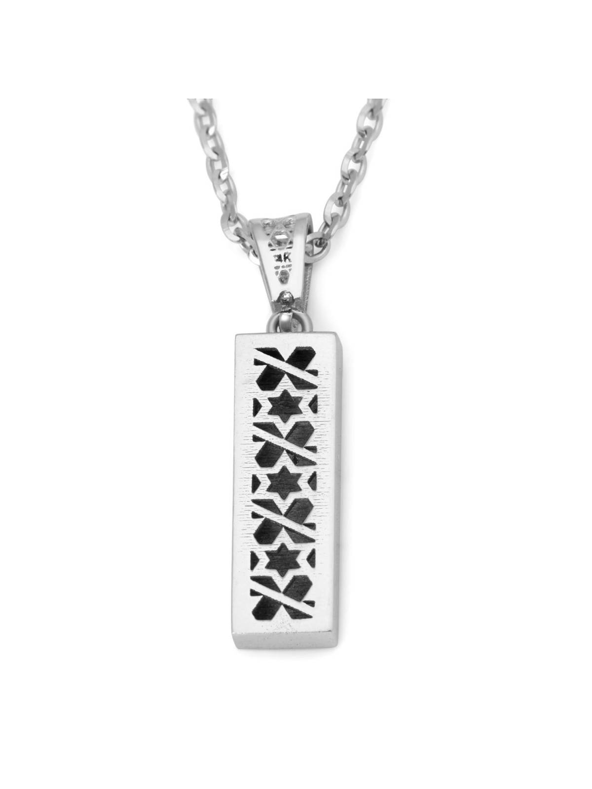 Pendentif Mezouza lisse en or 14 carats avec tibia