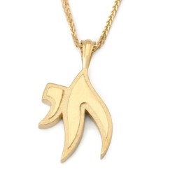 14K Gold Shiny Chai Pendant