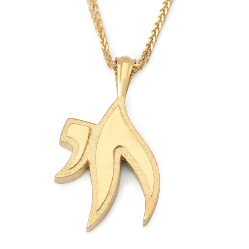 14K Gold Shiny Chai Pendant