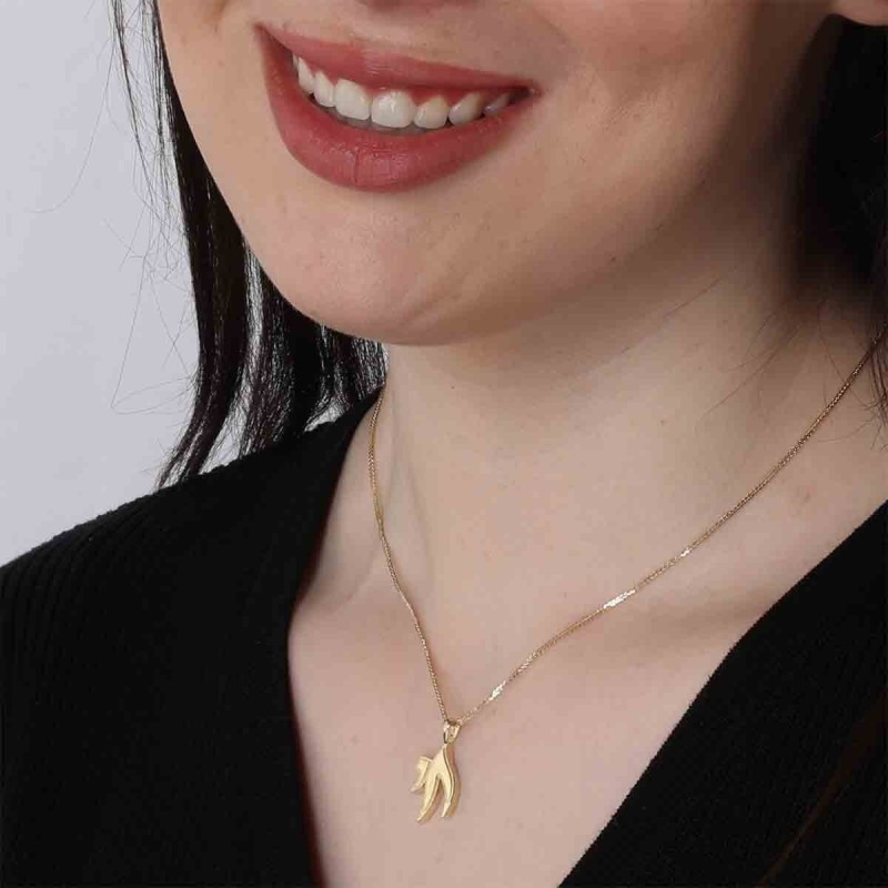 Pendentif Chai brillant en or 14 carats