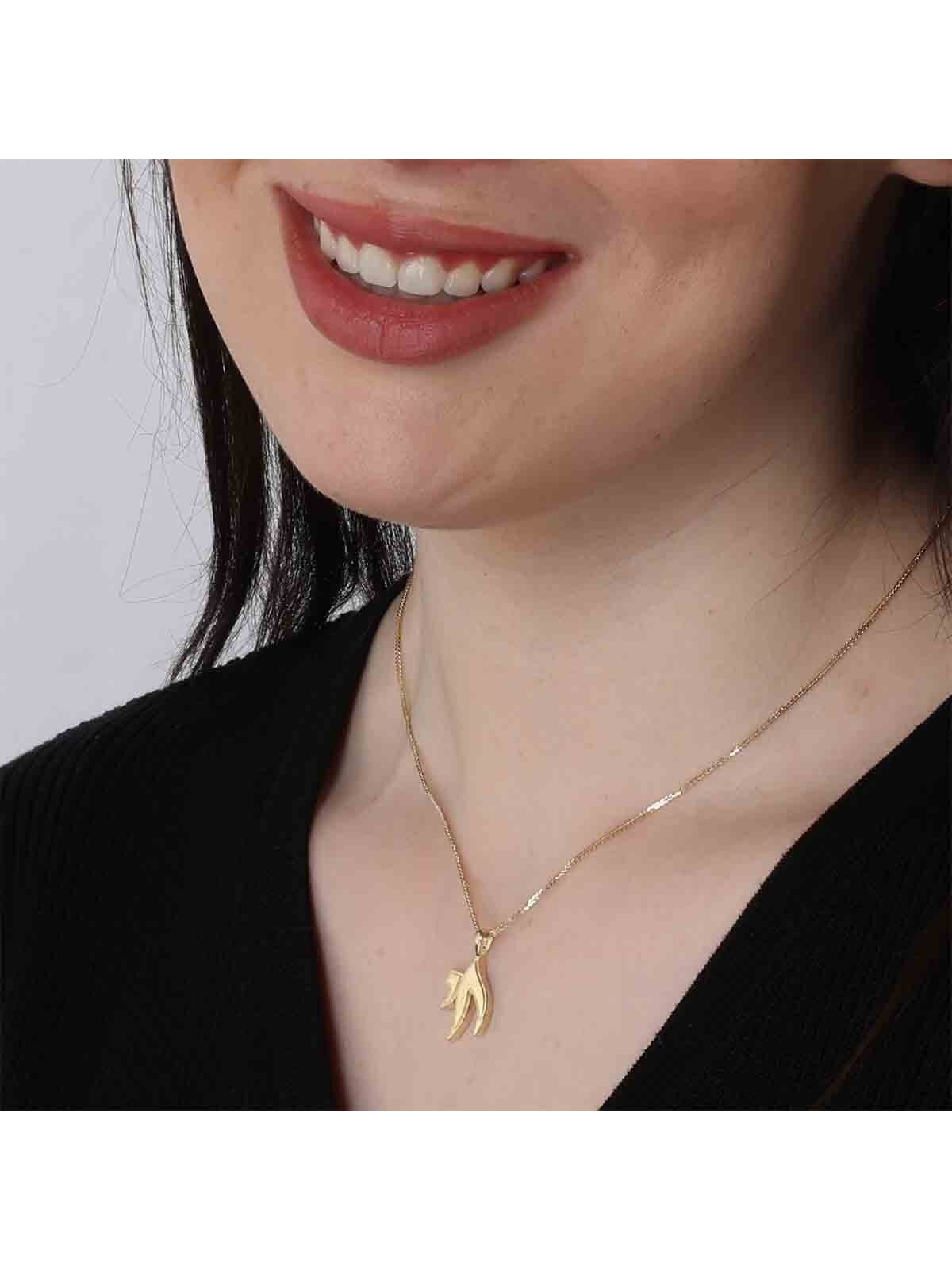 14K Gold Shiny Chai Pendant