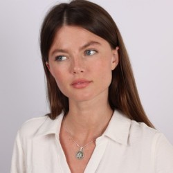 Sterling Silver This Too Shall Pass Necklace with Star of David and Bl