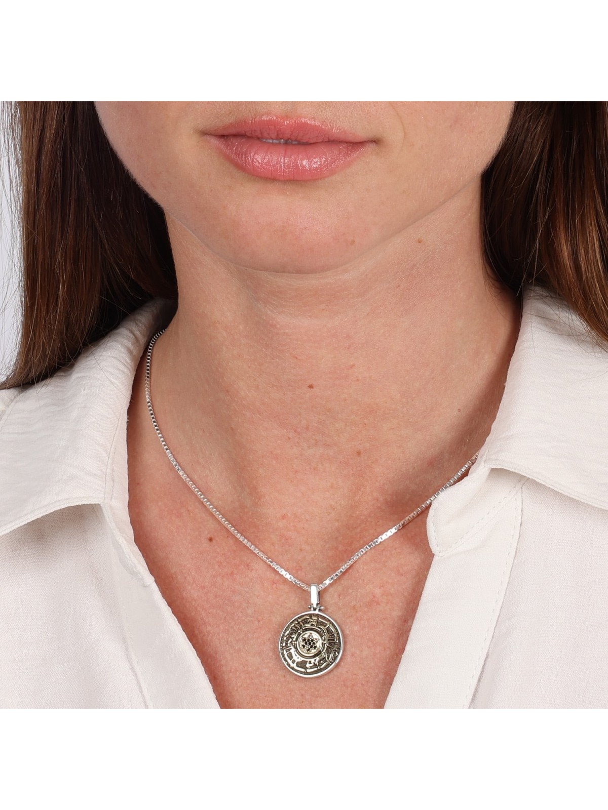 Collier en argent sterling This Too Shall Pass avec étoile de David et Bl