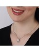 14K White Gold Scroll Pendant with Shin and Cut-Out Star of David