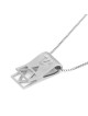 Pendentif en or blanc 14 carats avec tibia et étoile de David découpée