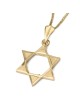 Grand pendentif étoile de David ouvert unisexe en or 14 carats