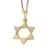 14K Gold Large Unisex Open Star of David Pendant