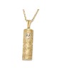 Pendentif en forme de mezouza en or jaune 14 carats pour femme avec un design orné et