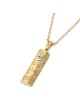 Pendentif en forme de mezouza en or jaune 14 carats pour femme avec un design orné et
