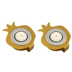 Shraga Landesman Pair Aluminum Pomegranat... | Jewish Gift from Israel