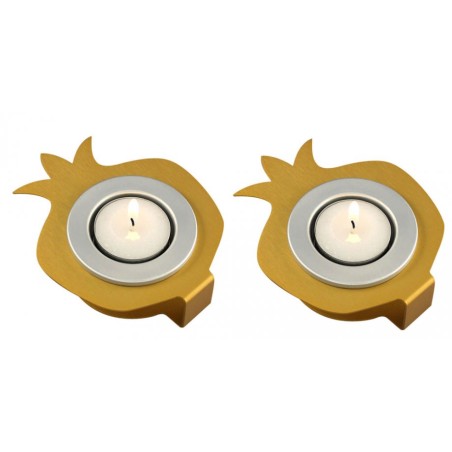 Shraga Landesman Pair Aluminum Pomegranat... | Jewish Gift from Israel