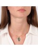 Pendentif ovale bénédiction sacerdotale en or 14 carats pour femme