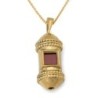 14K Gold Mezuzah Pendant with Nano Tanach Chip