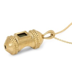 14K Gold Mezuzah Pendant with Nano Tanach Chip