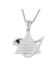 14K Gold Star of David and Dove of Peace Pendant with Sapphire and Wes