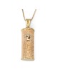 Pendentif Mezuzah en or 14 carats avec lignes fluides élégantes et tibia
